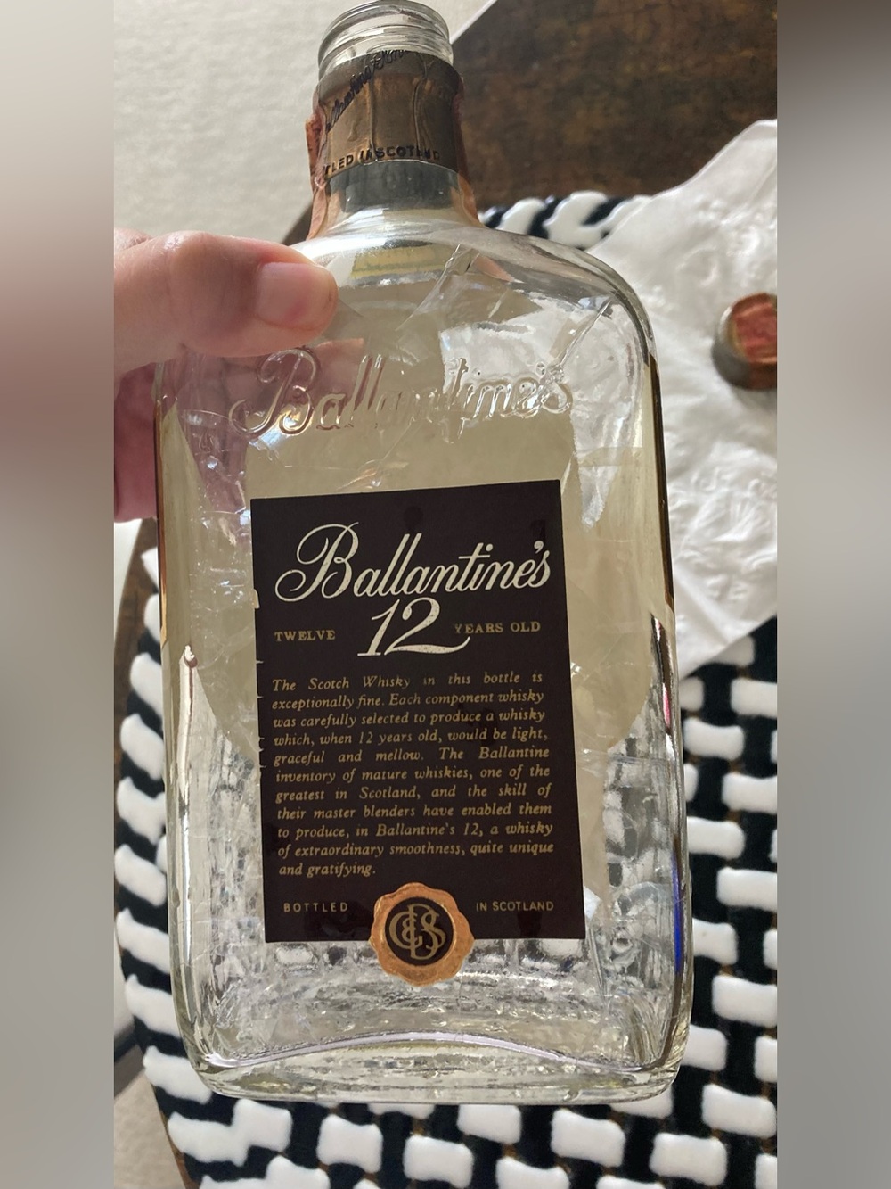 Ballantine's 12 Year Blended Scotch Whisky - vintage EMPTY bottle